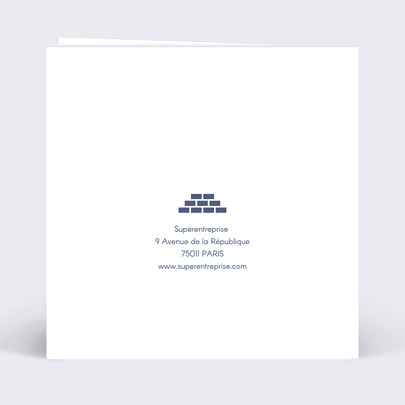 Carte de vœux entreprise Construction Photographie Verso