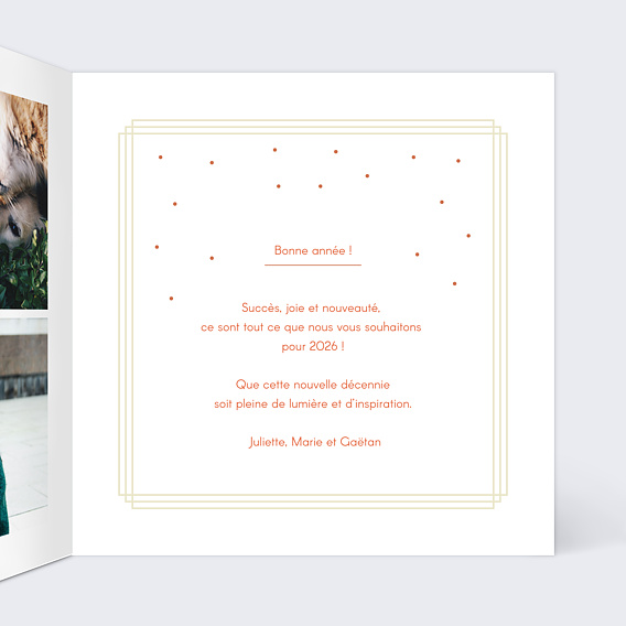 Carte de voeux Dorure Hello New Year Intérieur Droit