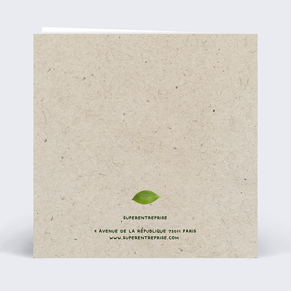 Carte de vœux entreprise Année Verte Verso