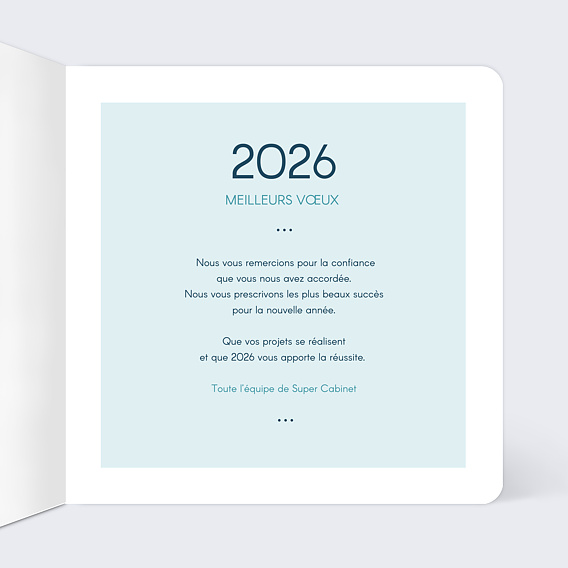 Carte de vœux entreprise Prescription  Intérieur Droit