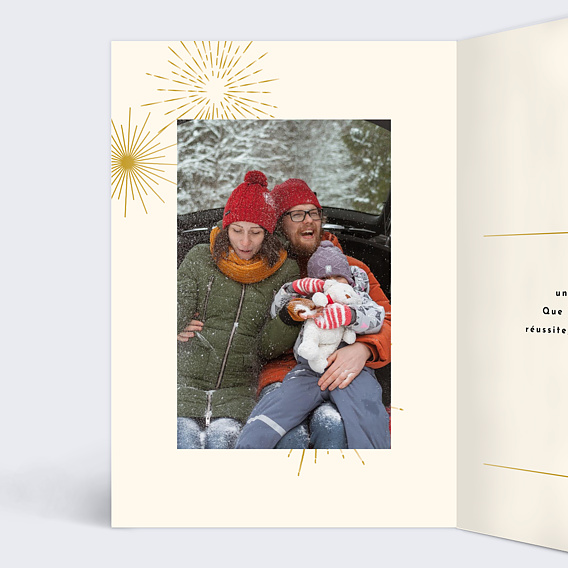 Carte de voeux Firework multilingue Intérieur Gauche