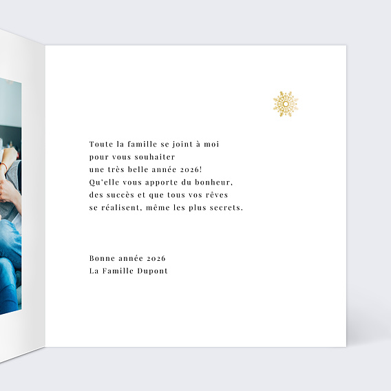 Carte de voeux Elégants flocons  Intérieur Droit