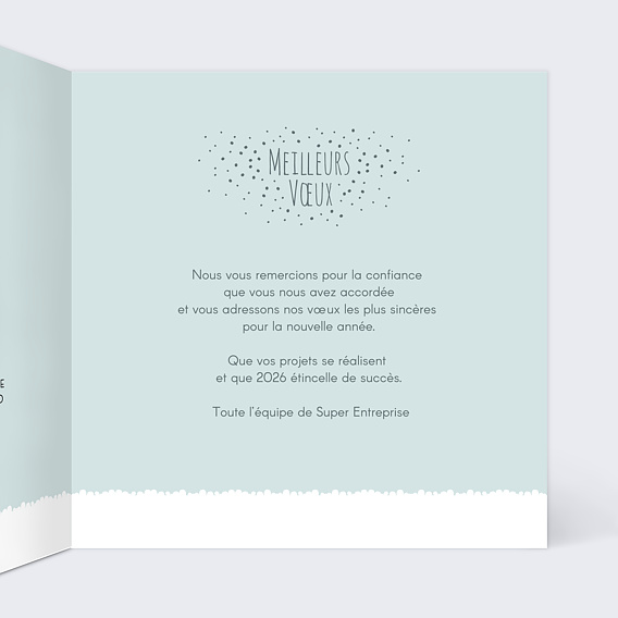 Carte de vœux entreprise Dorure Meilleurs Vœux Intérieur Droit