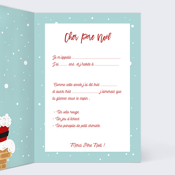 Carte de Noël Lettre au Père Noël