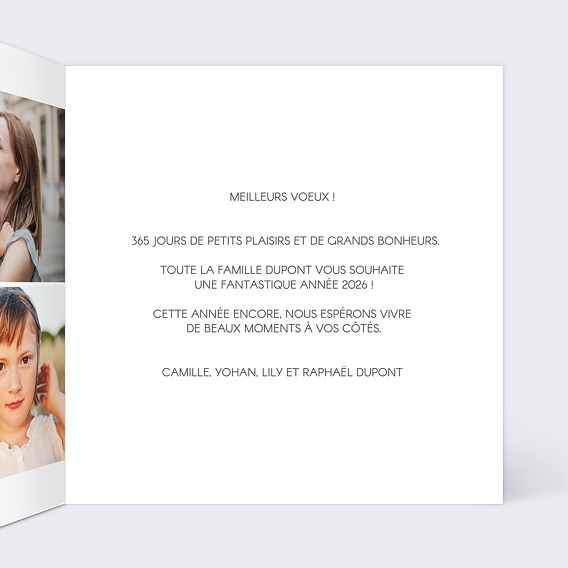 Carte de voeux Dorure Etoiles 3 Photos Intérieur Droit