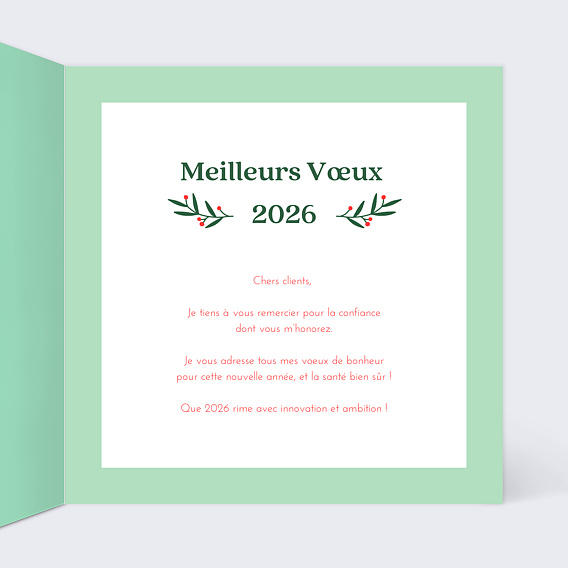 Carte de vœux entreprise Médical Couronne Intérieur Droit