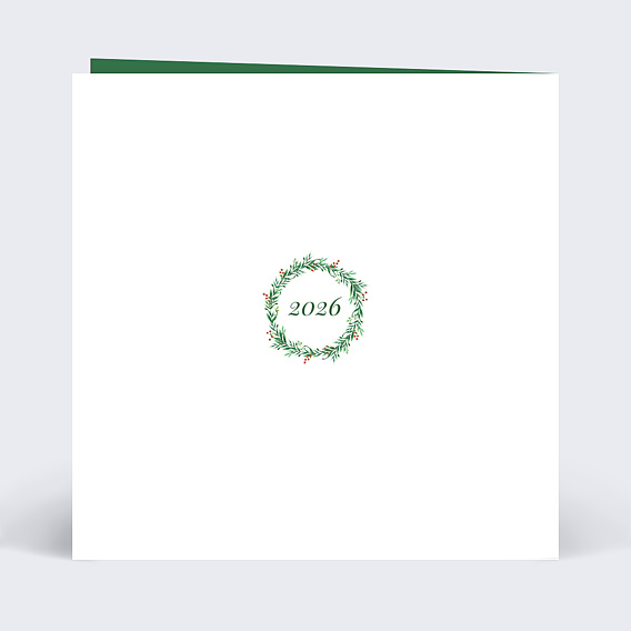 Carte de vœux entreprise Couronne de Noël  Verso