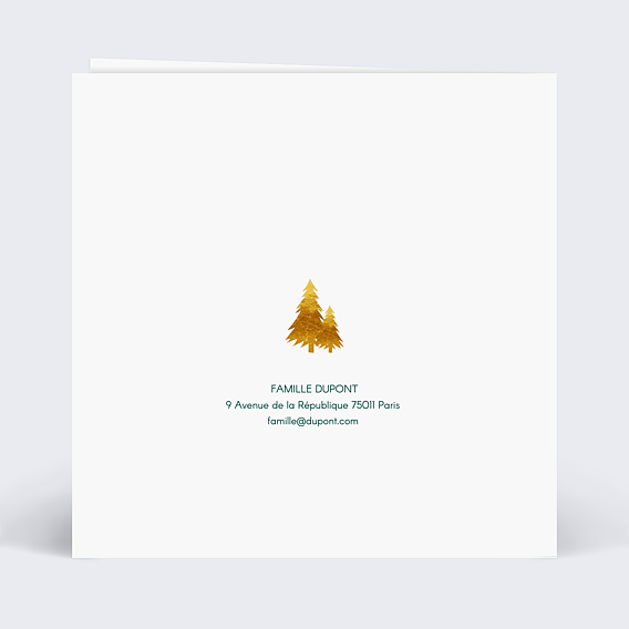 Carte de voeux Découpe Fenêtre Verso