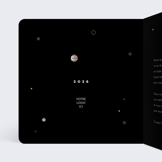 Carte de vœux entreprise Cosmique Intérieur Gauche