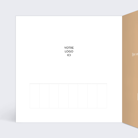 Carte de vœux entreprise Découpe Souhaits Intérieur Gauche