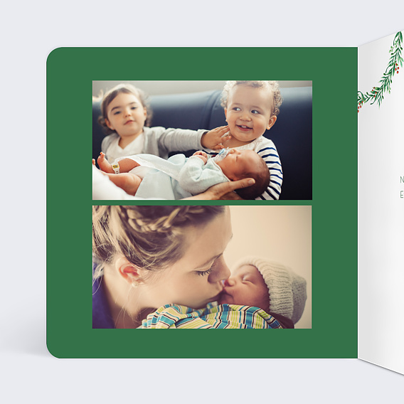 Carte de voeux Noël délicat Intérieur Gauche