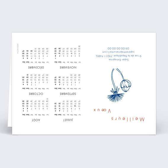 Carte de Voeux Entreprise Calendrier Envolée