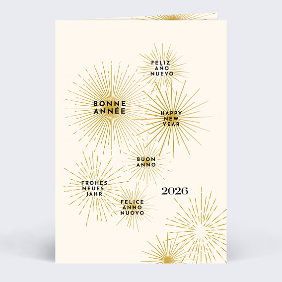 Carte de Voeux Particuliers Firework multilingue