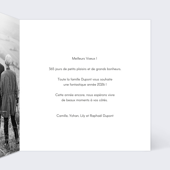 Carte de voeux Dorure Etoiles Photo Intérieur Droit