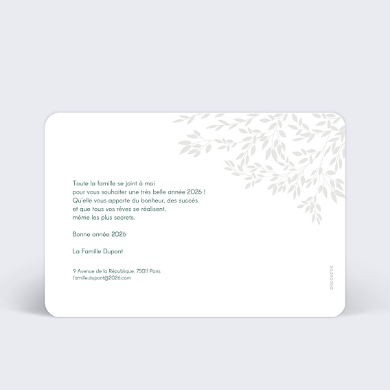 Carte de voeux Durable Verso