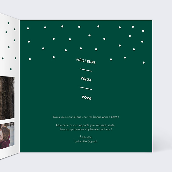 Carte de Voeux Particuliers Découpe Sapin de Noël