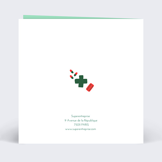 Carte de vœux entreprise Médical Couronne Verso
