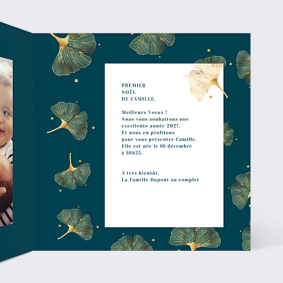 Carte de Voeux Particuliers Délicats Ginkgos