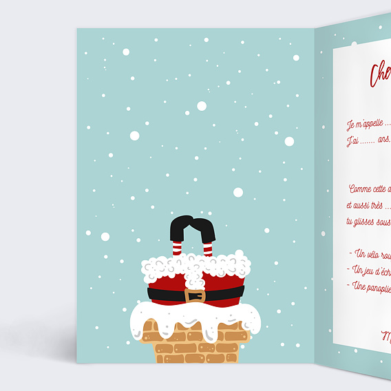 Carte de Noël Lettre au Père Noël Intérieur Gauche