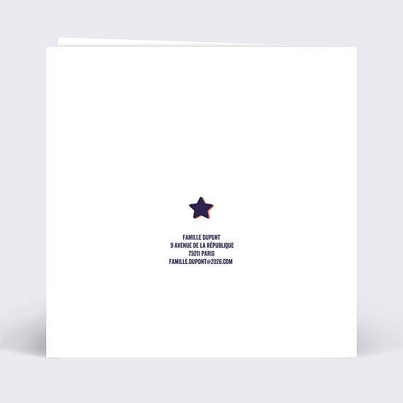 Carte de voeux Découpe Calendrier Avent Famille Verso