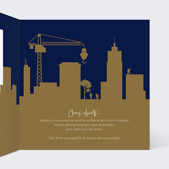 Carte de vœux entreprise Découpe BTP Intérieur Droit