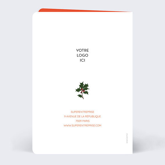 Carte de Voeux Entreprise Fleurs et Feuilles de Noël