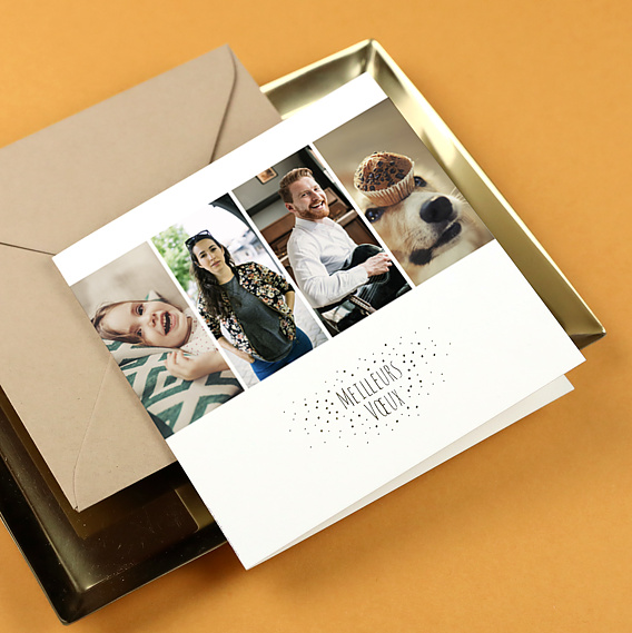 Carte de voeux Dorure Etoiles 4 Photos Après 1