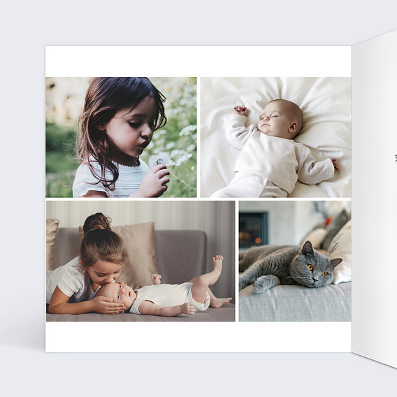 Carte de voeux Dorure Etoiles Photos Intérieur Gauche