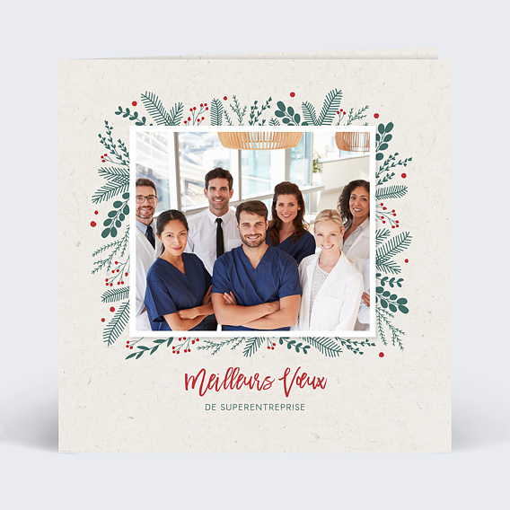 Carte de vœux entreprise Cadre Photo Festif Recto