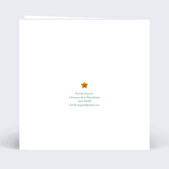 Carte de voeux Découpe Sapin de Noël  Verso