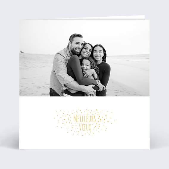 Carte de Voeux Particuliers Dorure Etoiles Photo