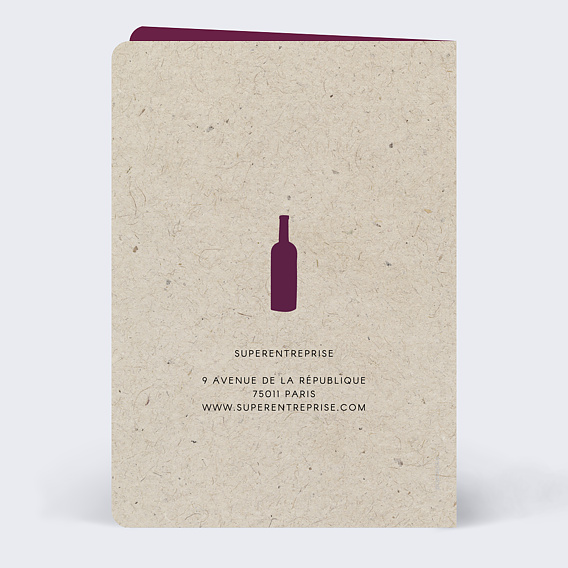 Carte de vœux entreprise Vin  Verso