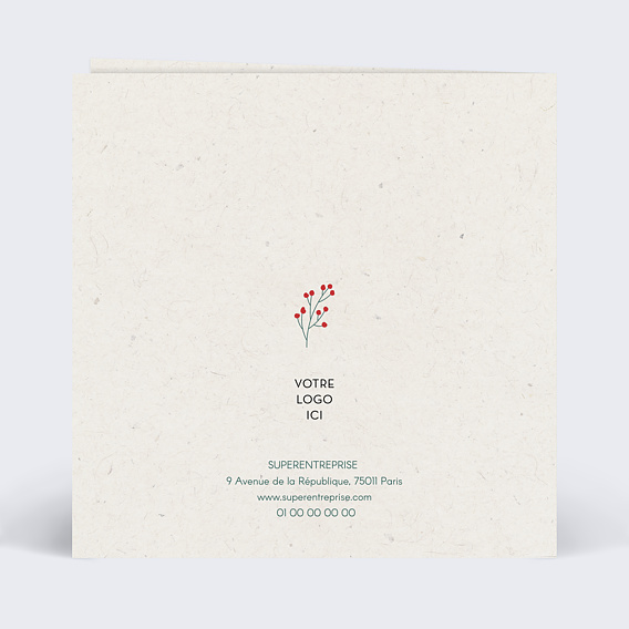 Carte de vœux entreprise Cadre Photo Festif Verso