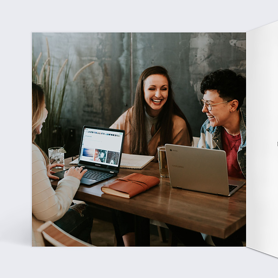 Carte de vœux entreprise Dorure Petites Etoiles Photo Intérieur Gauche