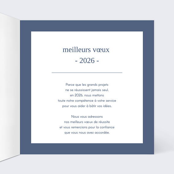 Carte de vœux entreprise Construction Photographie Intérieur Droit