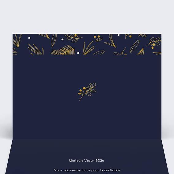 Carte de vœux entreprise Calendrier Champêtre Intérieur Gauche