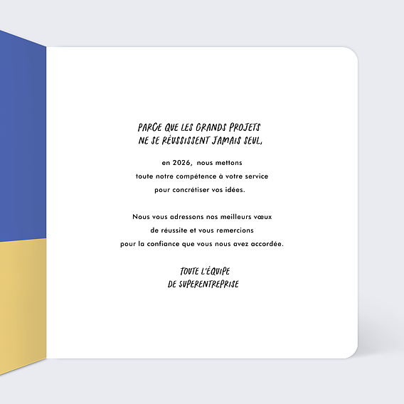 Carte de vœux entreprise Portrait des Collaborateurs Intérieur Droit