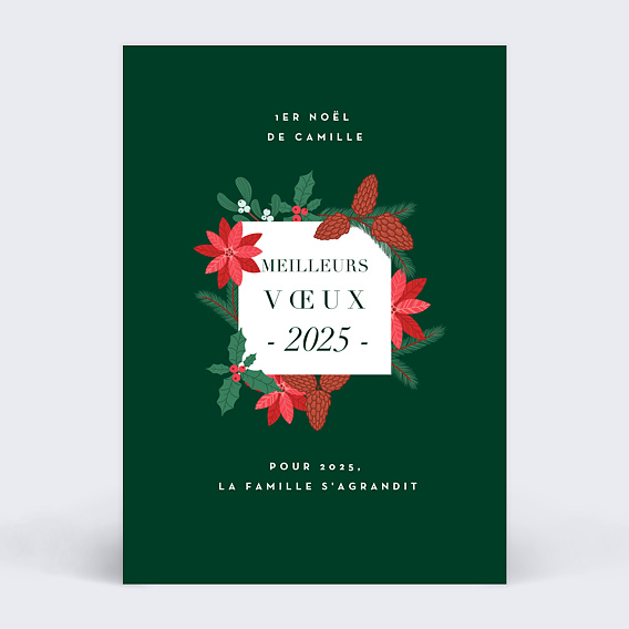 Carte de voeux Branches de houx