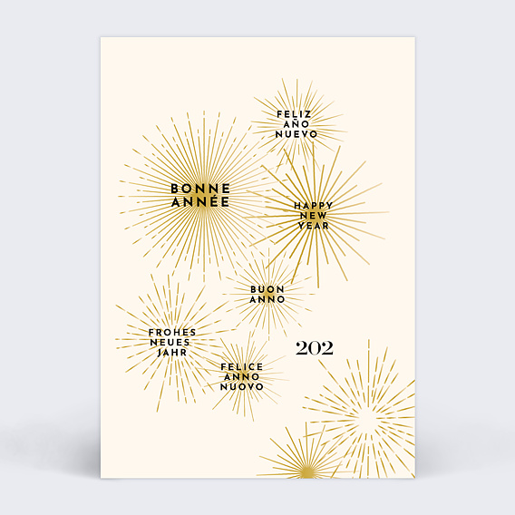 Carte de voeux Firework multilingue
