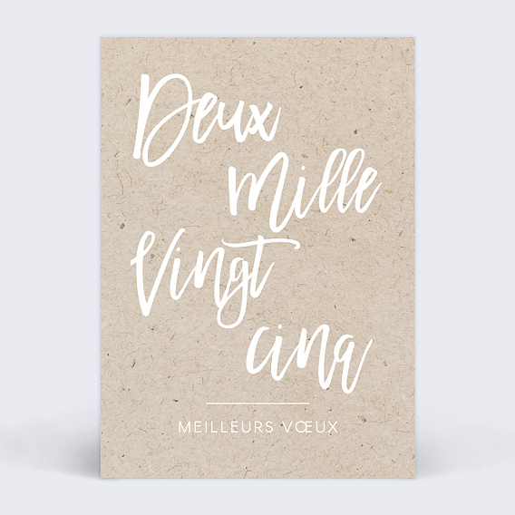 Carte de voeux Jolie typo chinée