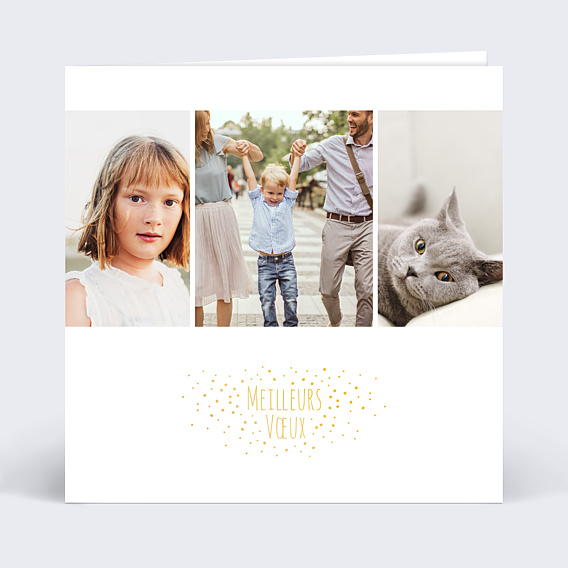 Carte de Voeux Particuliers Dorure Etoiles 3 Photos