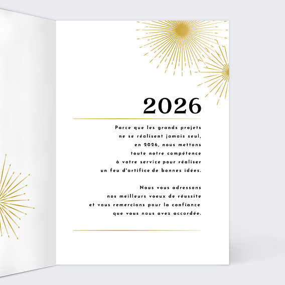 Carte de vœux entreprise Firework Intérieur Droit