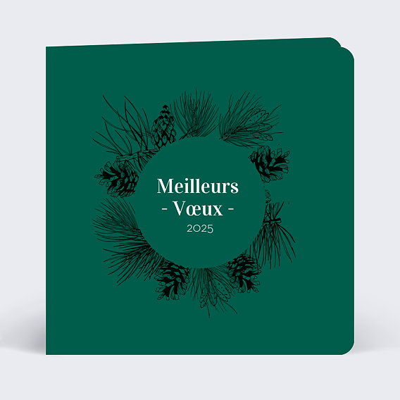 Carte de voeux Couronne de pommes de pin