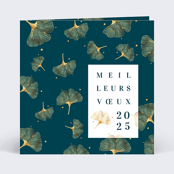 Carte de vœux entreprise Ginkgo