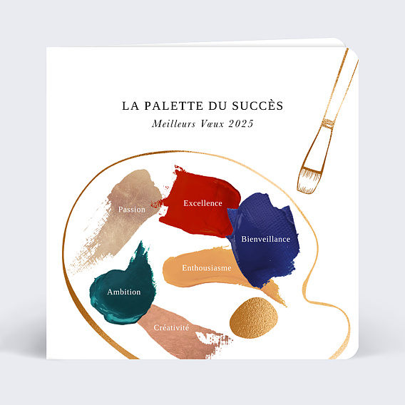 Carte de vœux entreprise Palette