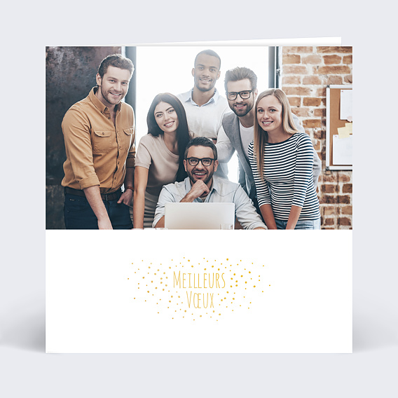 Carte de vœux entreprise Dorure Petites Etoiles Photo Recto