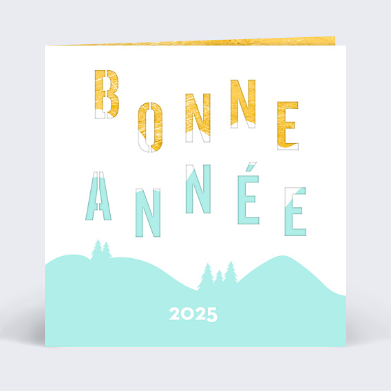 Carte de Voeux Particuliers Découpe Belle Année d'Hiver