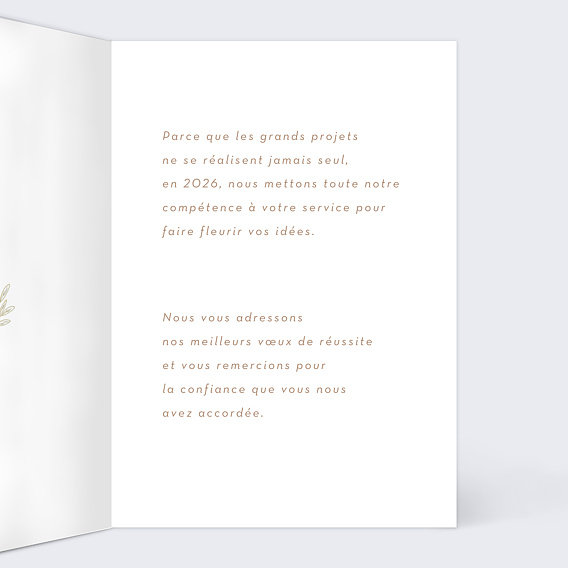 Carte de vœux entreprise Fleurs Lumineuses Intérieur Droit