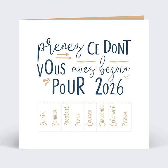 Carte de vœux entreprise Découpe Souhaits Recto