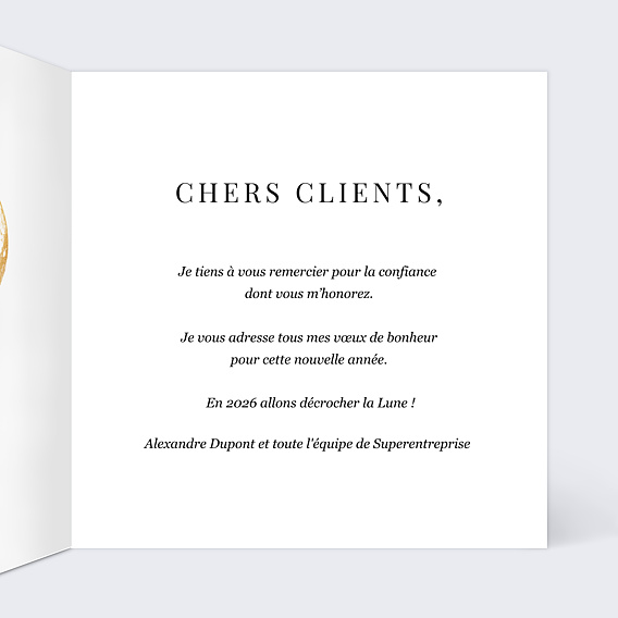 Carte de vœux entreprise Earth Intérieur Droit